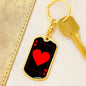 Ace Of Hearts Keychain Dog Tag Stainless Steel or 18k Gold-Express Your Love Gifts