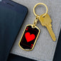 Ace Of Hearts Keychain Dog Tag Stainless Steel or 18k Gold-Express Your Love Gifts