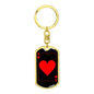 Ace Of Hearts Keychain Dog Tag Stainless Steel or 18k Gold-Express Your Love Gifts