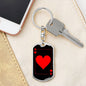 Ace Of Hearts Keychain Dog Tag Stainless Steel or 18k Gold-Express Your Love Gifts