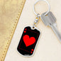 Ace Of Hearts Keychain Dog Tag Stainless Steel or 18k Gold-Express Your Love Gifts