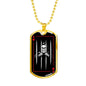 Ace Of Hearts Skull Prison Dog Tag Stainless Steel or 18k Gold 24" Chain"-Express Your Love Gifts