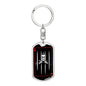 Ace Of Hearts Skull Prison Keychain Dog Tag Stainless Steel or 18k Gold-Express Your Love Gifts