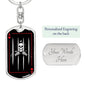 Ace Of Hearts Skull Prison Keychain Dog Tag Stainless Steel or 18k Gold-Express Your Love Gifts