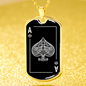 Ace Of Spades Dog Tag Stainless Steel or 18k Gold 24" Chain-Express Your Love Gifts