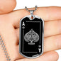 Ace Of Spades Dog Tag Stainless Steel or 18k Gold 24" Chain-Express Your Love Gifts
