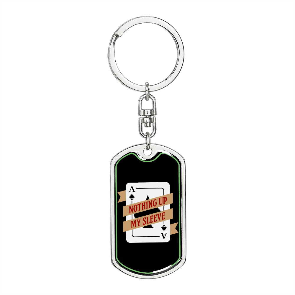 Ace of Spades Gambler Keychain Stainless Steel or 18k Gold Dog Tag Keyring-Express Your Love Gifts