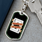 Ace of Spades Gambler Keychain Stainless Steel or 18k Gold Dog Tag Keyring-Express Your Love Gifts