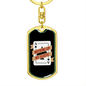 Ace of Spades Gambler Keychain Stainless Steel or 18k Gold Dog Tag Keyring-Express Your Love Gifts