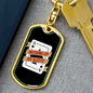 Ace of Spades Gambler Keychain Stainless Steel or 18k Gold Dog Tag Keyring-Express Your Love Gifts
