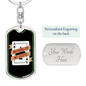 Ace of Spades Gambler Keychain Stainless Steel or 18k Gold Dog Tag Keyring-Express Your Love Gifts