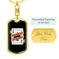 Ace of Spades Gambler Keychain Stainless Steel or 18k Gold Dog Tag Keyring-Express Your Love Gifts