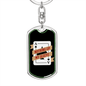 Ace of Spades Gambler Keychain Stainless Steel or 18k Gold Dog Tag Keyring-Express Your Love Gifts