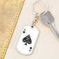 Ace of Spades Gambler Keychain Stainless Steel or 18k Gold Dog Tag Keyring-Express Your Love Gifts