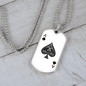 Ace of Spades Gambler Necklace Stainless Steel or 18k Gold Dog Tag 24" Chain-Express Your Love Gifts