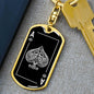 Ace Of Spades Keychain Dog Tag Stainless Steel or 18k Gold-Express Your Love Gifts