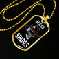 Ace Of Spades Skull Dog Tag Stainless Steel or 18k Gold 24" Chain-Express Your Love Gifts