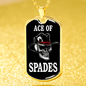Ace Of Spades Skull Dog Tag Stainless Steel or 18k Gold 24" Chain-Express Your Love Gifts