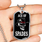 Ace Of Spades Skull Dog Tag Stainless Steel or 18k Gold 24" Chain-Express Your Love Gifts