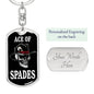 Ace Of Spades Skull Keychain Dog Tag Stainless Steel or 18k Gold-Express Your Love Gifts