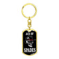 Ace Of Spades Skull Keychain Dog Tag Stainless Steel or 18k Gold-Express Your Love Gifts