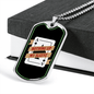 Ace Up My Sleeve Gambler Necklace Stainless Steel or 18k Gold Dog Tag-Express Your Love Gifts