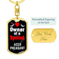 Aceh Pheasant Bird Keychain Stainless Steel or 18k Gold Dog Tag Keyring-Express Your Love Gifts