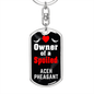 Aceh Pheasant Bird Keychain Stainless Steel or 18k Gold Dog Tag Keyring-Express Your Love Gifts