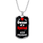 Aceh Pheasant Bird Necklace Stainless Steel or 18k Gold Dog Tag 24" Chain-Express Your Love Gifts