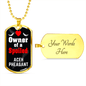 Aceh Pheasant Bird Necklace Stainless Steel or 18k Gold Dog Tag 24" Chain-Express Your Love Gifts