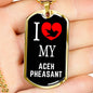 Aceh Pheasant Necklace Stainless Steel or 18k Gold Dog Tag 24" Chain-Express Your Love Gifts