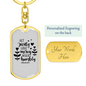 Act Justly Love Mercy Micah 6:8 Keychain Stainless Steel or 18k Gold Dog Tag Keyring-Express Your Love Gifts