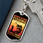 Action Figure Fishing Keychain Stainless Steel or 18k Gold Dog Tag Keyring-Express Your Love Gifts