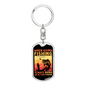 Action Figure Fishing Keychain Stainless Steel or 18k Gold Dog Tag Keyring-Express Your Love Gifts