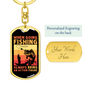 Action Figure Fishing Keychain Stainless Steel or 18k Gold Dog Tag Keyring-Express Your Love Gifts