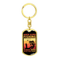 Action Figure Fishing Keychain Stainless Steel or 18k Gold Dog Tag Keyring-Express Your Love Gifts