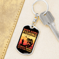 Action Figure Fishing Keychain Stainless Steel or 18k Gold Dog Tag Keyring-Express Your Love Gifts