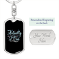 Actually I Can Mom Keychain Stainless Steel or 18k Gold Dog Tag Keyring-Express Your Love Gifts