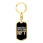 Addicted Coffee and NFT Crypto Keychain Stainless Steel or 18k Gold Dog Tag Keyring-Express Your Love Gifts