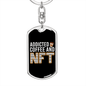 Addicted Coffee and NFT Crypto Keychain Stainless Steel or 18k Gold Dog Tag Keyring-Express Your Love Gifts