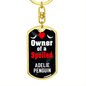 Adelie Penguin Bird Keychain Stainless Steel or 18k Gold Dog Tag Keyring-Express Your Love Gifts