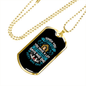 Adopt a Dog Blue Necklace Stainless Steel or 18k Gold Dog Tag 24" Chain-Express Your Love Gifts