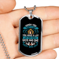 Adopt a Dog Blue Necklace Stainless Steel or 18k Gold Dog Tag 24" Chain-Express Your Love Gifts