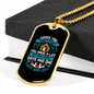 Adopt a Dog Blue Necklace Stainless Steel or 18k Gold Dog Tag 24" Chain-Express Your Love Gifts