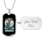 Adopt a Dog Necklace Stainless Steel or 18k Gold Dog Tag 24" Chain-Express Your Love Gifts