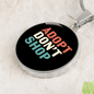 Adopt Don't Shop Cat Circle Necklace Stainless Steel or 18k Gold 18-22"-Express Your Love Gifts