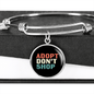 Adopt Don't Shop Pet Bracelet Stainless Steel or 18k Gold Circle Bangle-Express Your Love Gifts