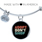 Adopt Don't Shop Pet Bracelet Stainless Steel or 18k Gold Circle Bangle-Express Your Love Gifts