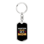 Adoption Made Me Mom Keychain Stainless Steel or 18k Gold Dog Tag Keyring-Express Your Love Gifts