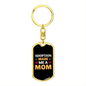 Adoption Made Me Mom Keychain Stainless Steel or 18k Gold Dog Tag Keyring-Express Your Love Gifts